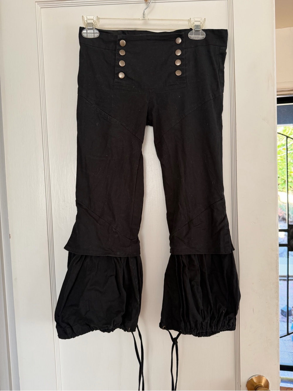 Rabbit and Empee Black Women's Capris - Stunning Sailor Pants with Ruched Flare